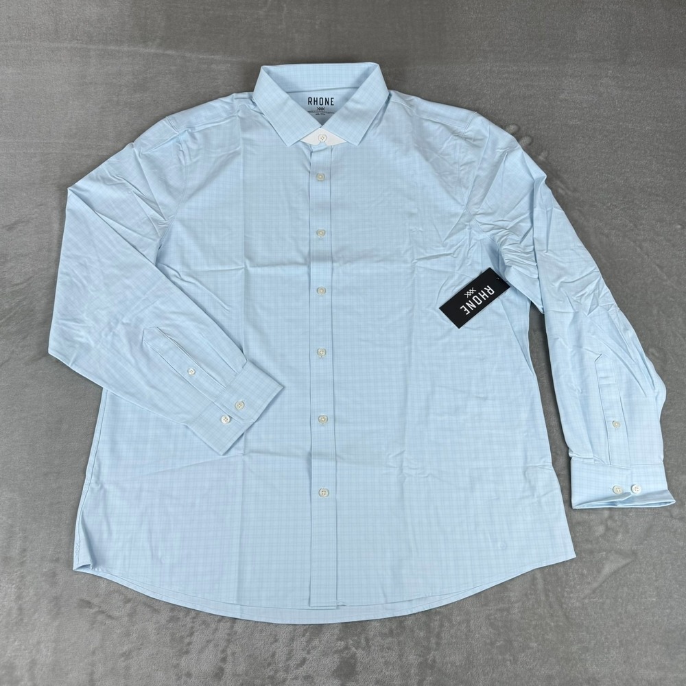 Rhone State of Mind Slim Fit Shirt Mens XXL Light Blue Performance $118 New NWT